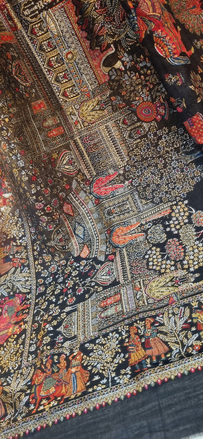 A Darbari royal moonlight kaani: shawl