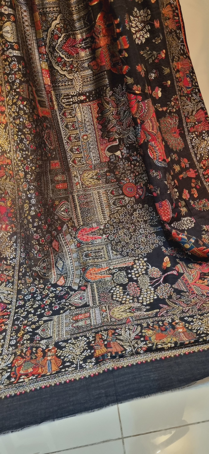 A Darbari royal moonlight kaani: shawl