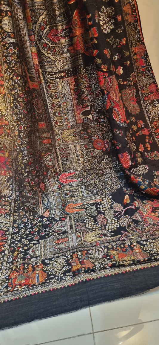 A Darbari royal moonlight kaani: shawl