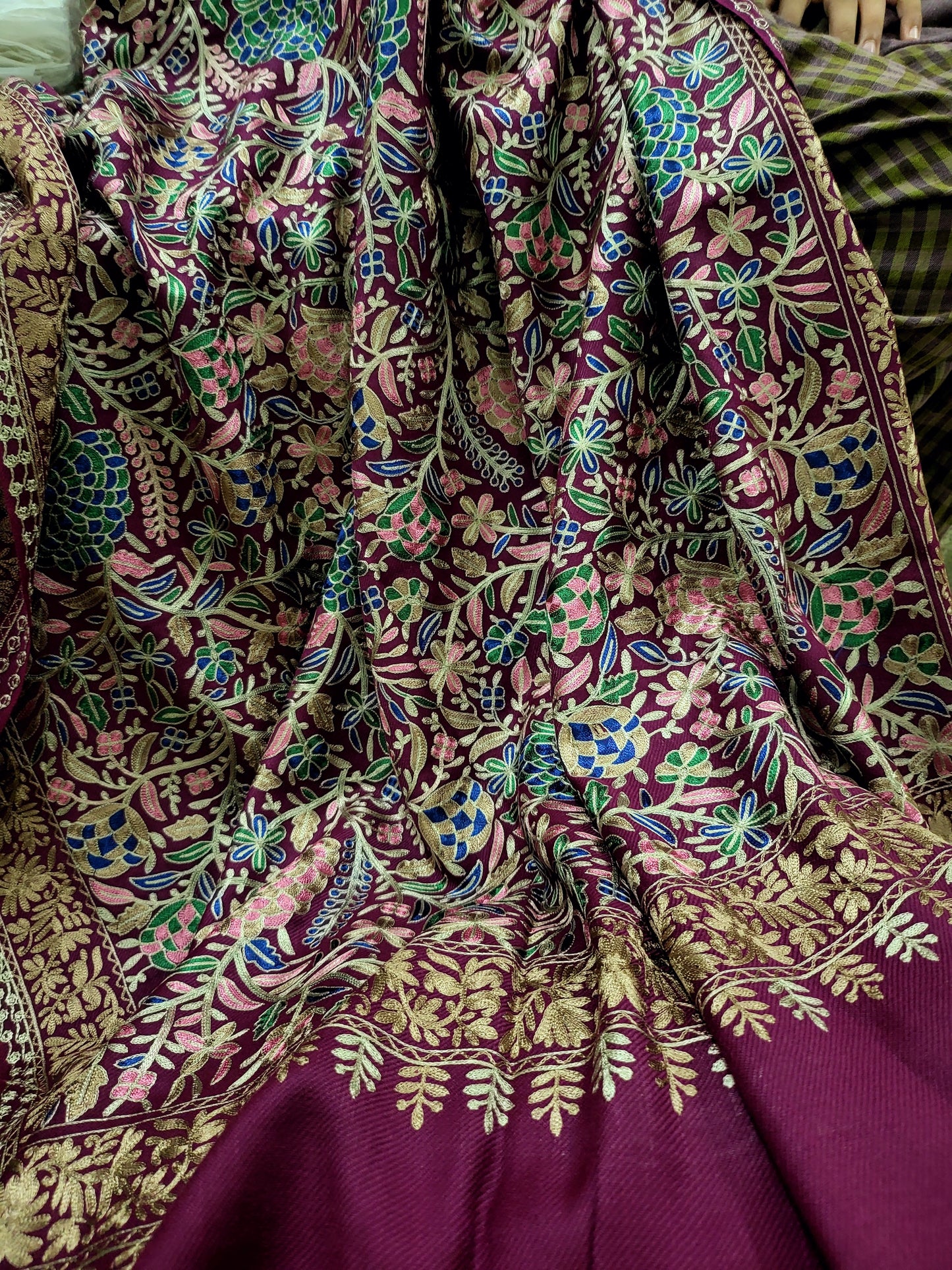 Paper machie : Embroidered shawl