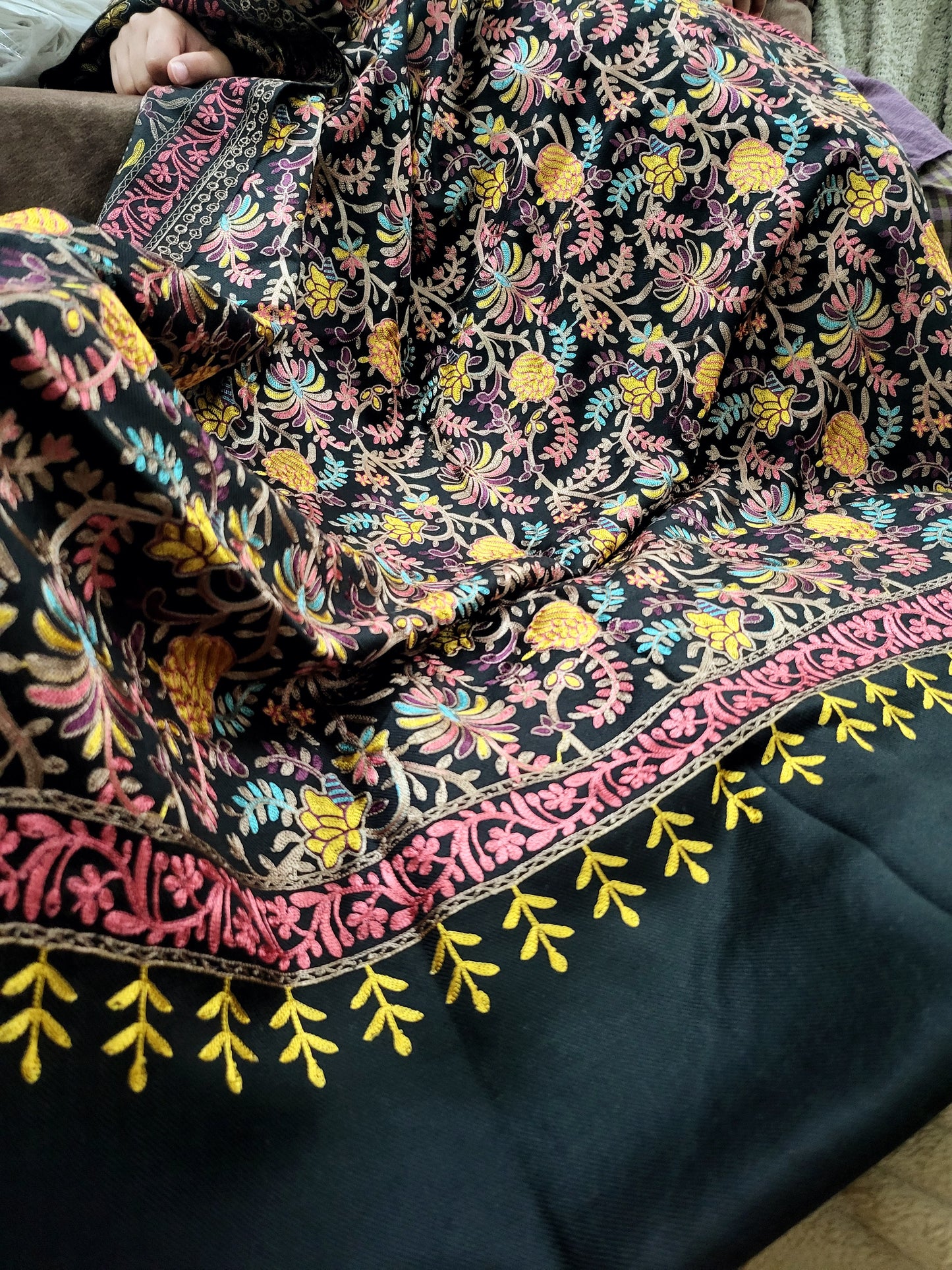 Paper machie : Embroidered shawl