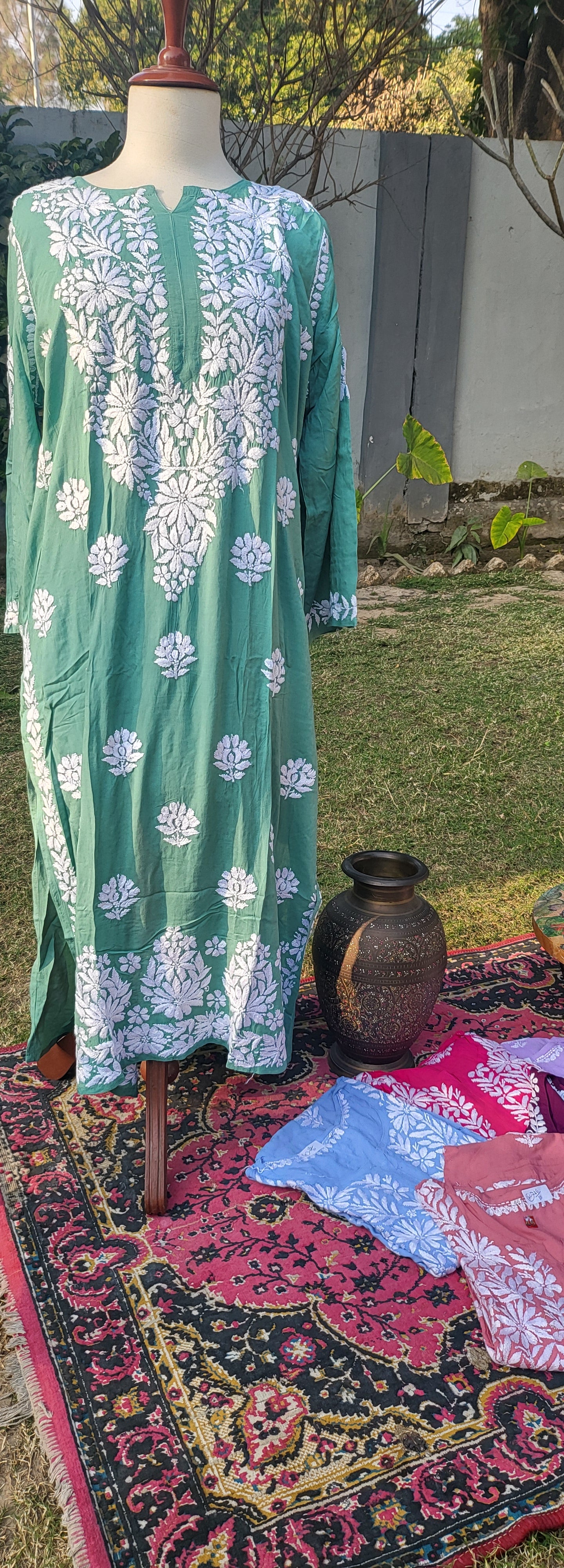 Chikankari shirt : Hand Embroidered