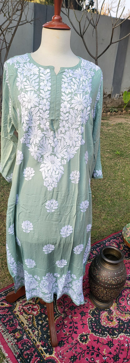 Chikankari shirt: Hand Embroidered