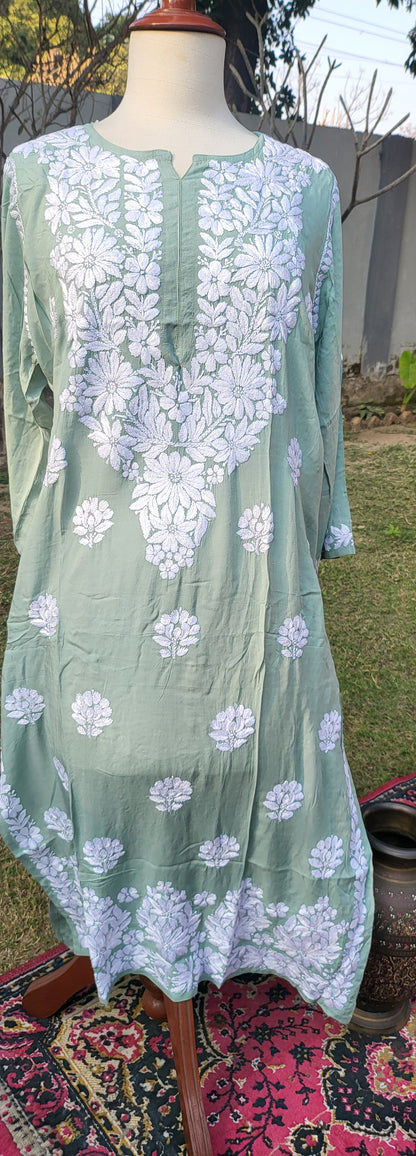 Chikankari shirt: Hand Embroidered