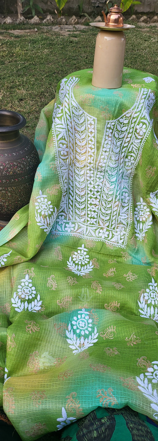 Chikankari shirt : Hand Embroidered