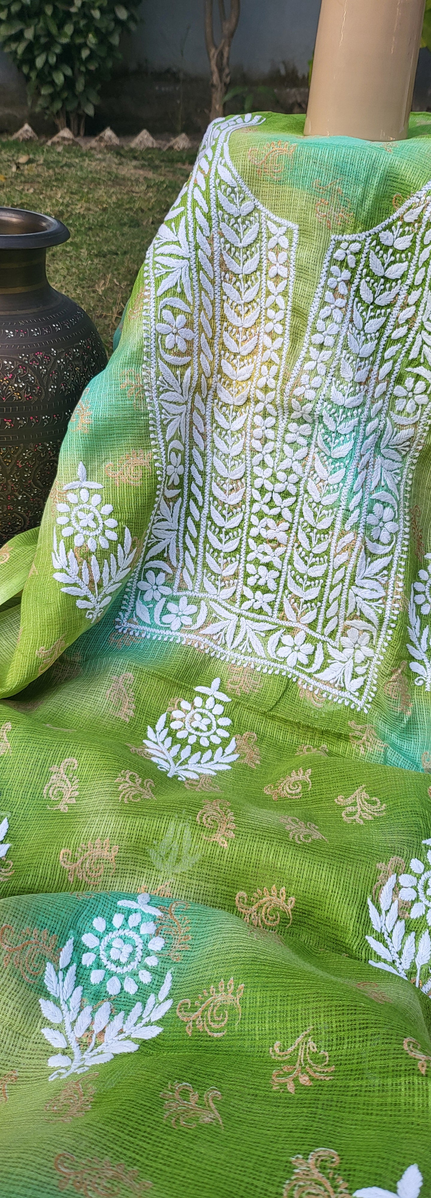 Chikankari shirt : Hand Embroidered