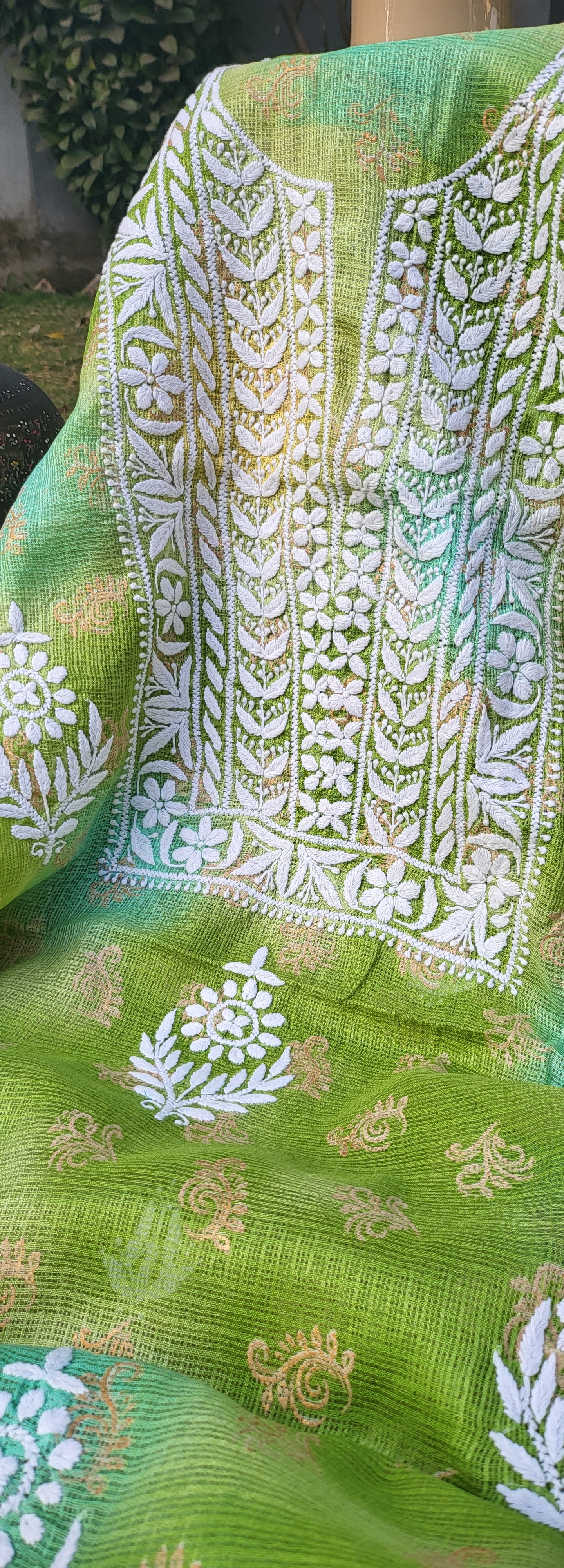 Chikankari shirt : Hand Embroidered