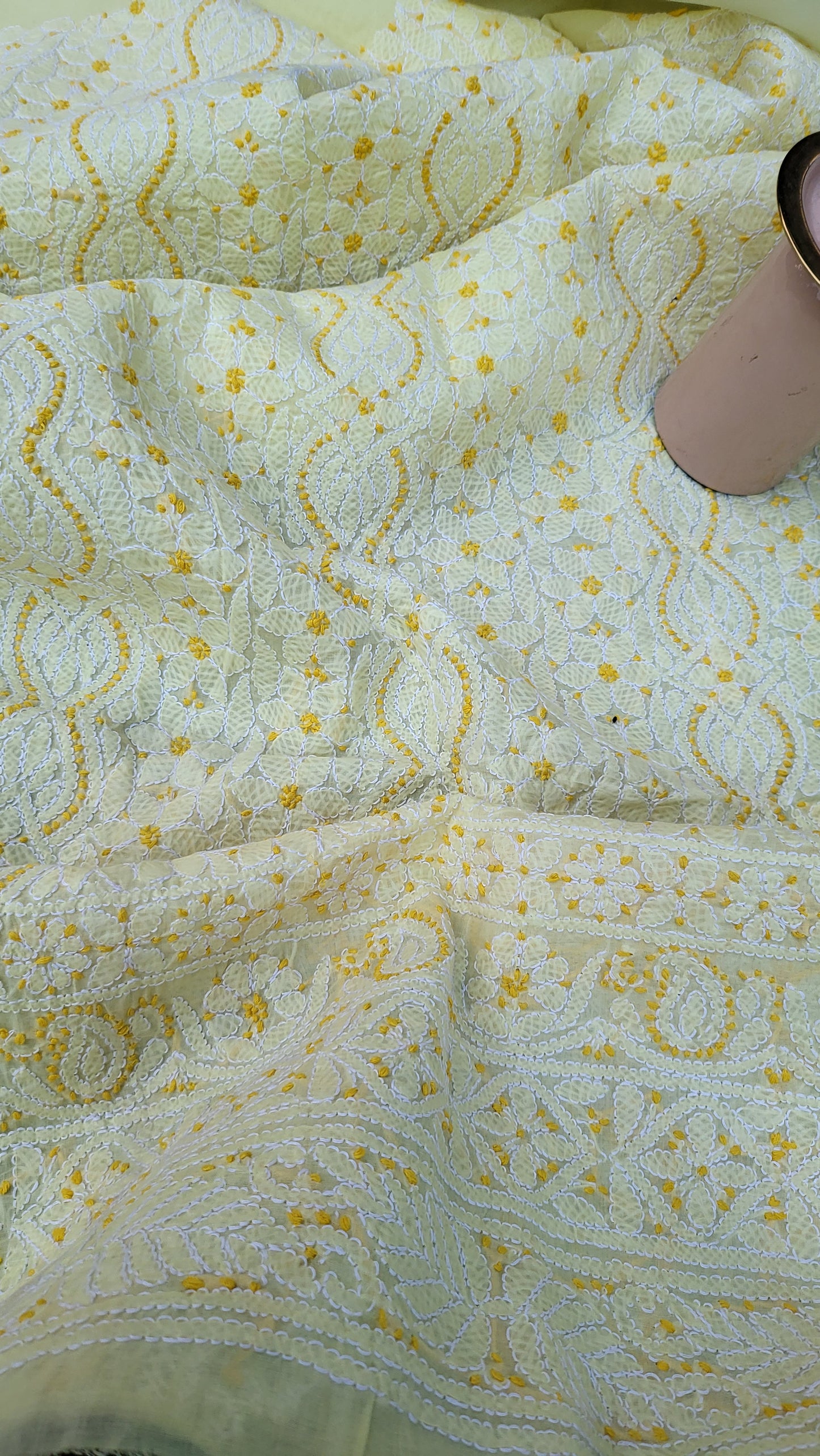 Chikankari shirt : Hand Embroidered