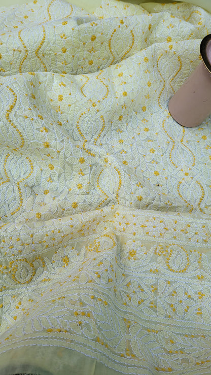 Chikankari shirt : Hand Embroidered