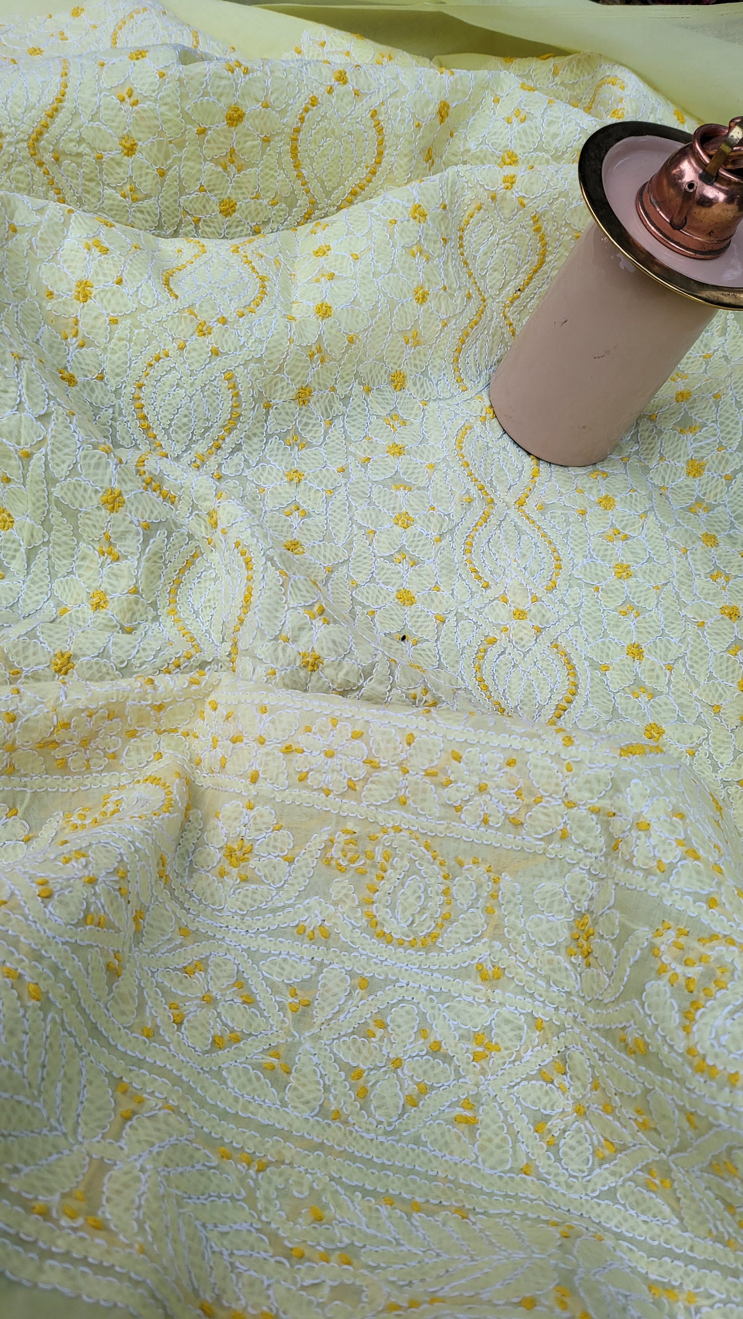 Chikankari shirt : Hand Embroidered