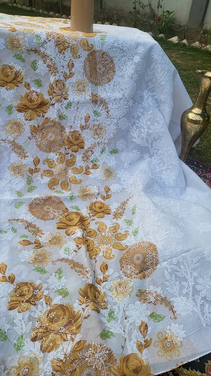 Chikankari shirt: Hand Embroidered