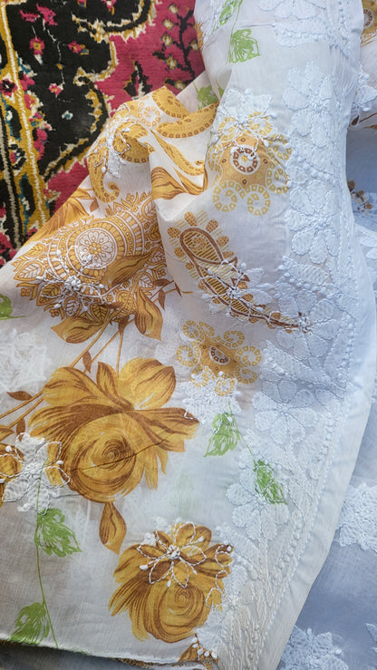 Chikankari shirt: Hand Embroidered
