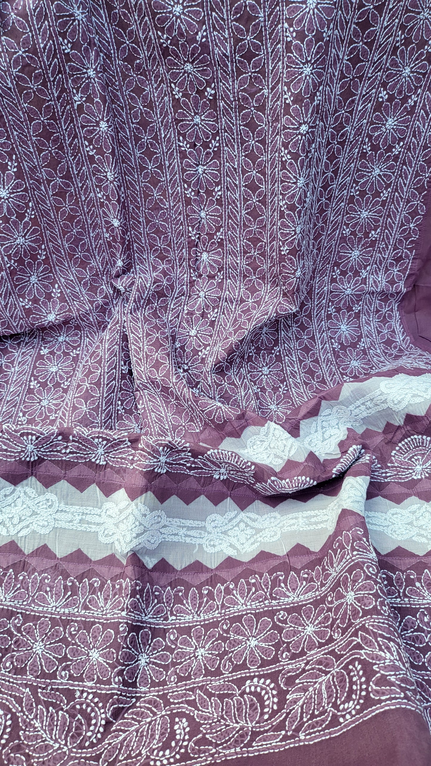 Chikankari shirt : Hand Embroidered