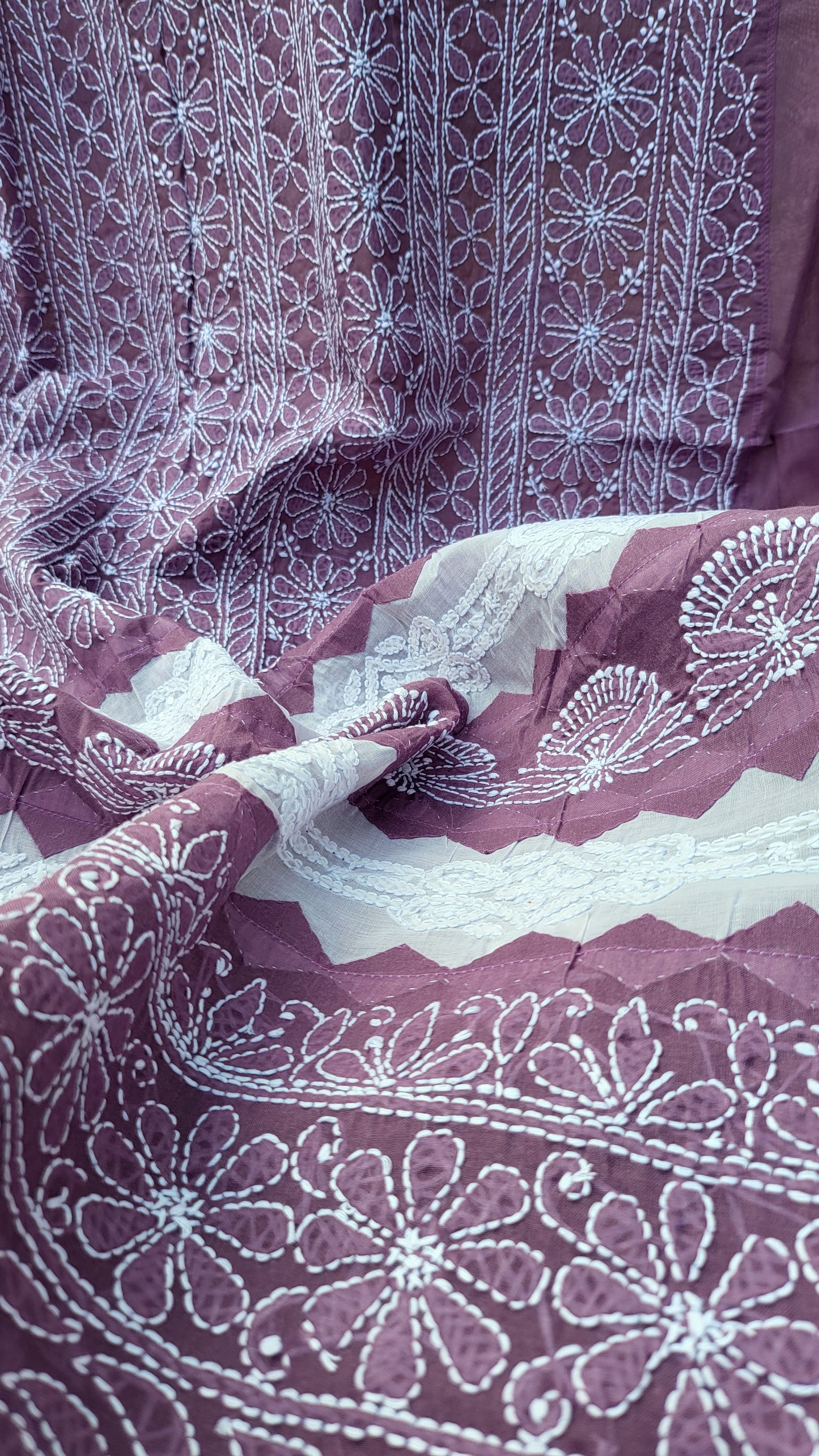 Chikankari shirt : Hand Embroidered