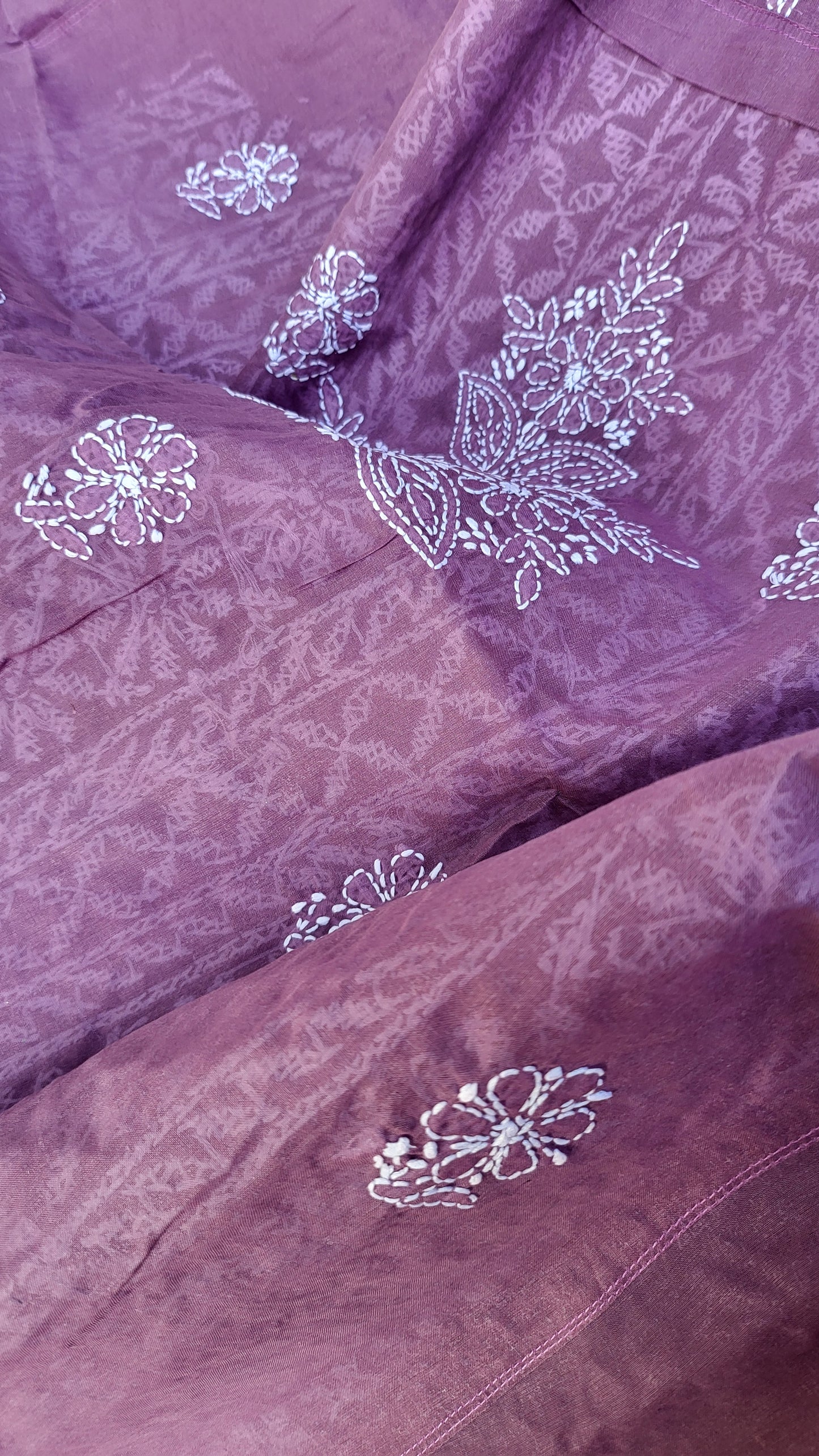 Chikankari shirt : Hand Embroidered