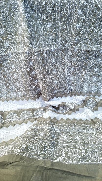 Chikankari shirt  : Hand Embroidered