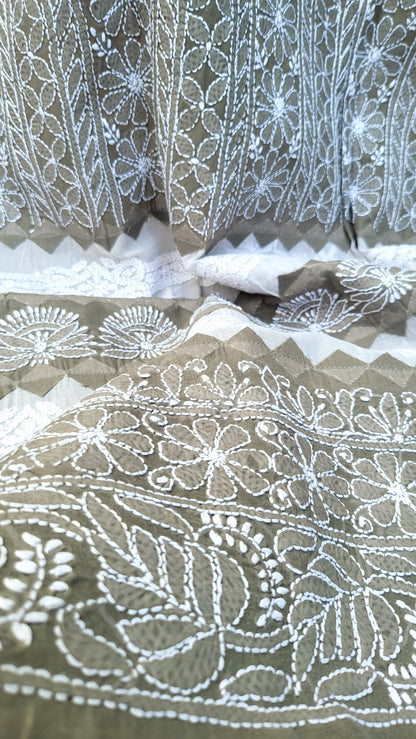 Chikankari shirt  : Hand Embroidered