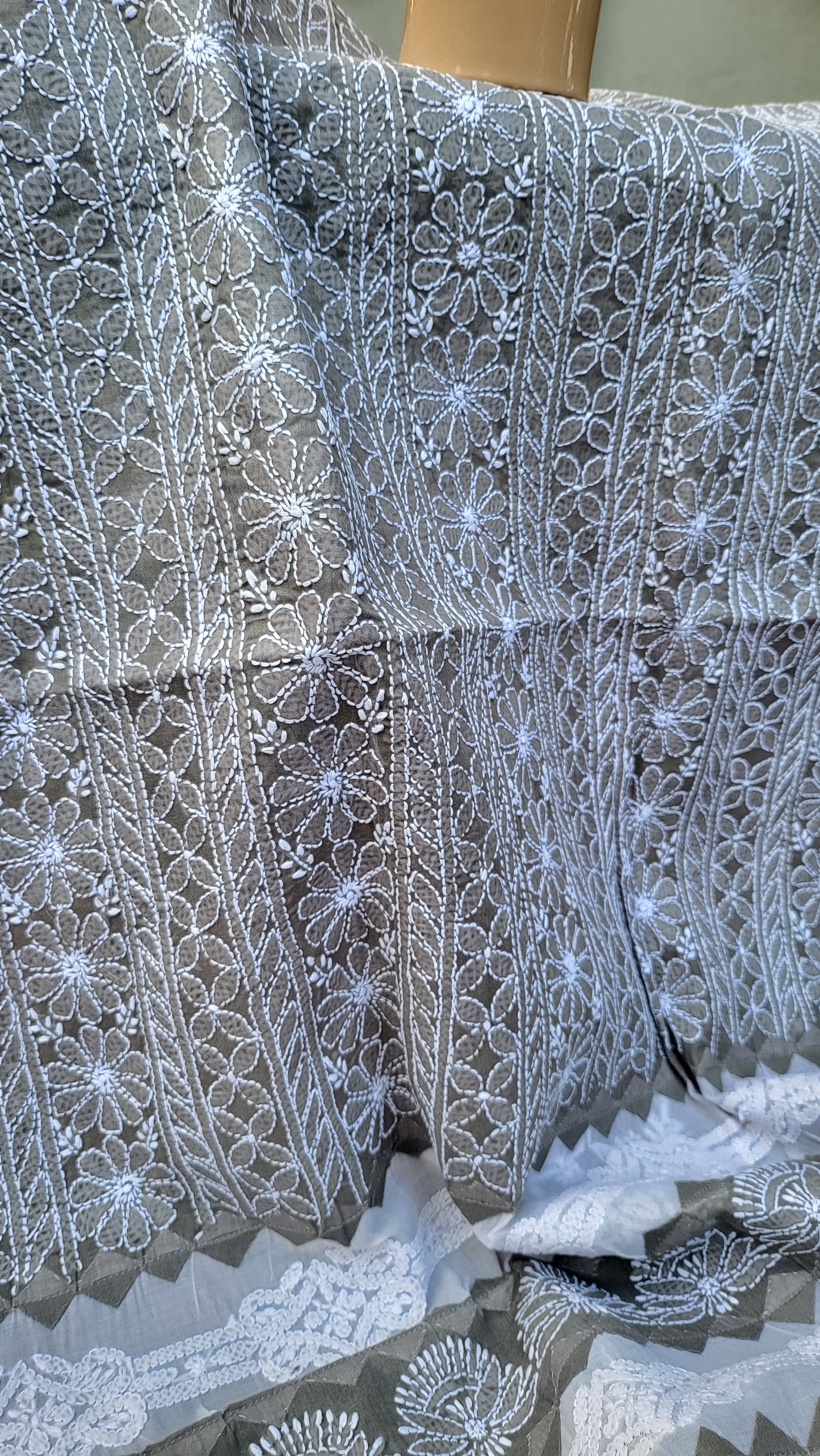 Chikankari shirt  : Hand Embroidered