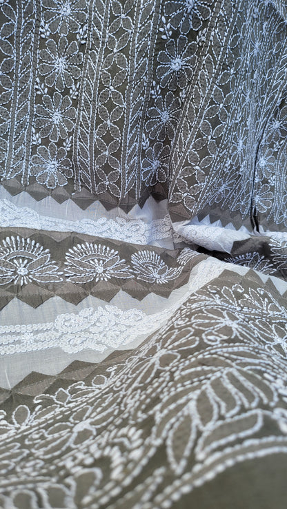 Chikankari shirt  : Hand Embroidered