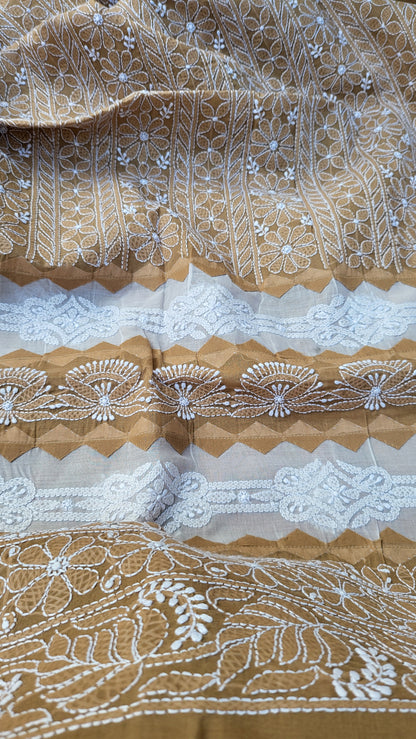 Chikankari shirt : Hand Embroidered