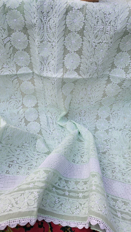 Chikankari shirt: Hand Embroidered