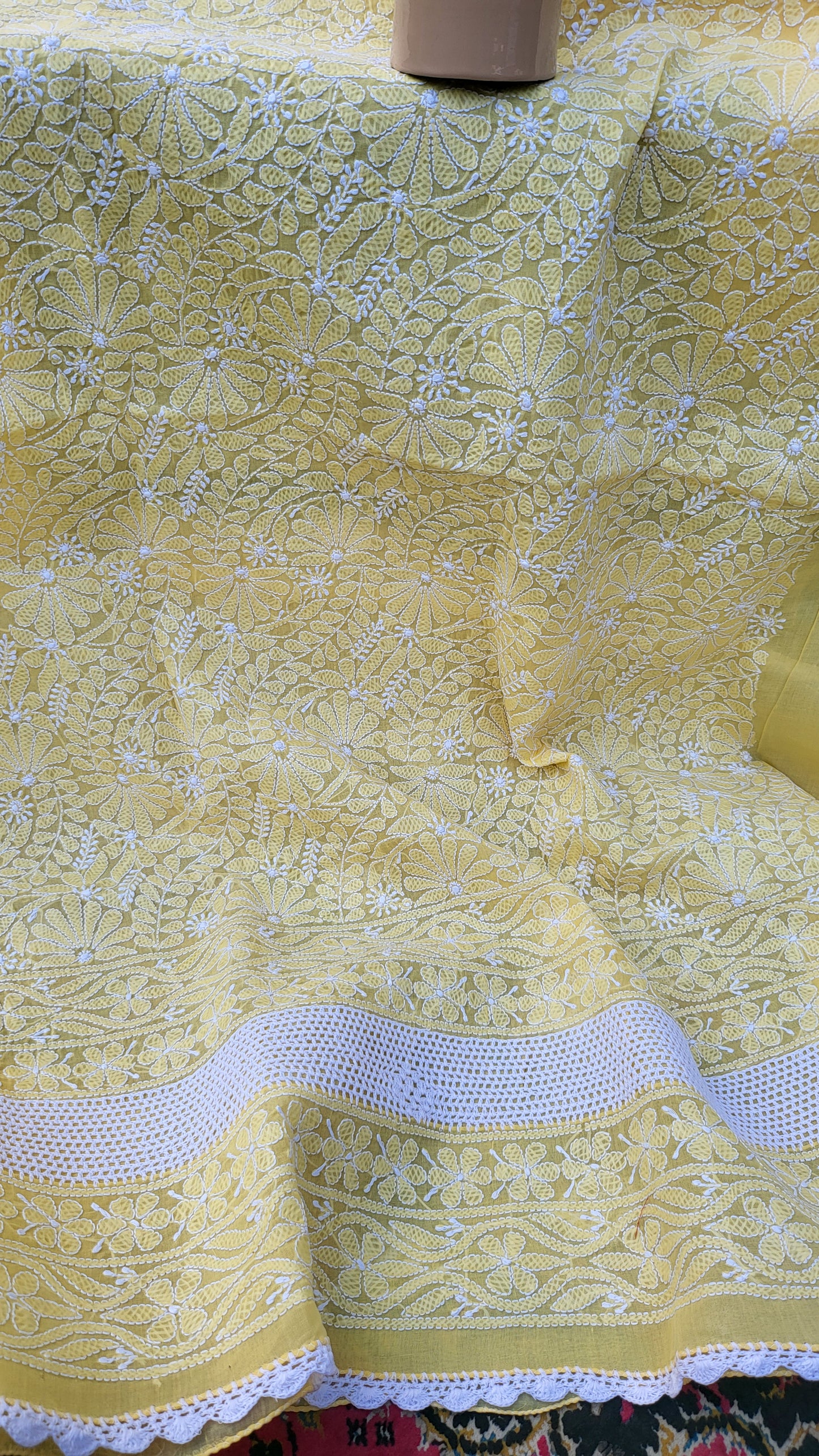Chikankari shirt : Hand Embroidered