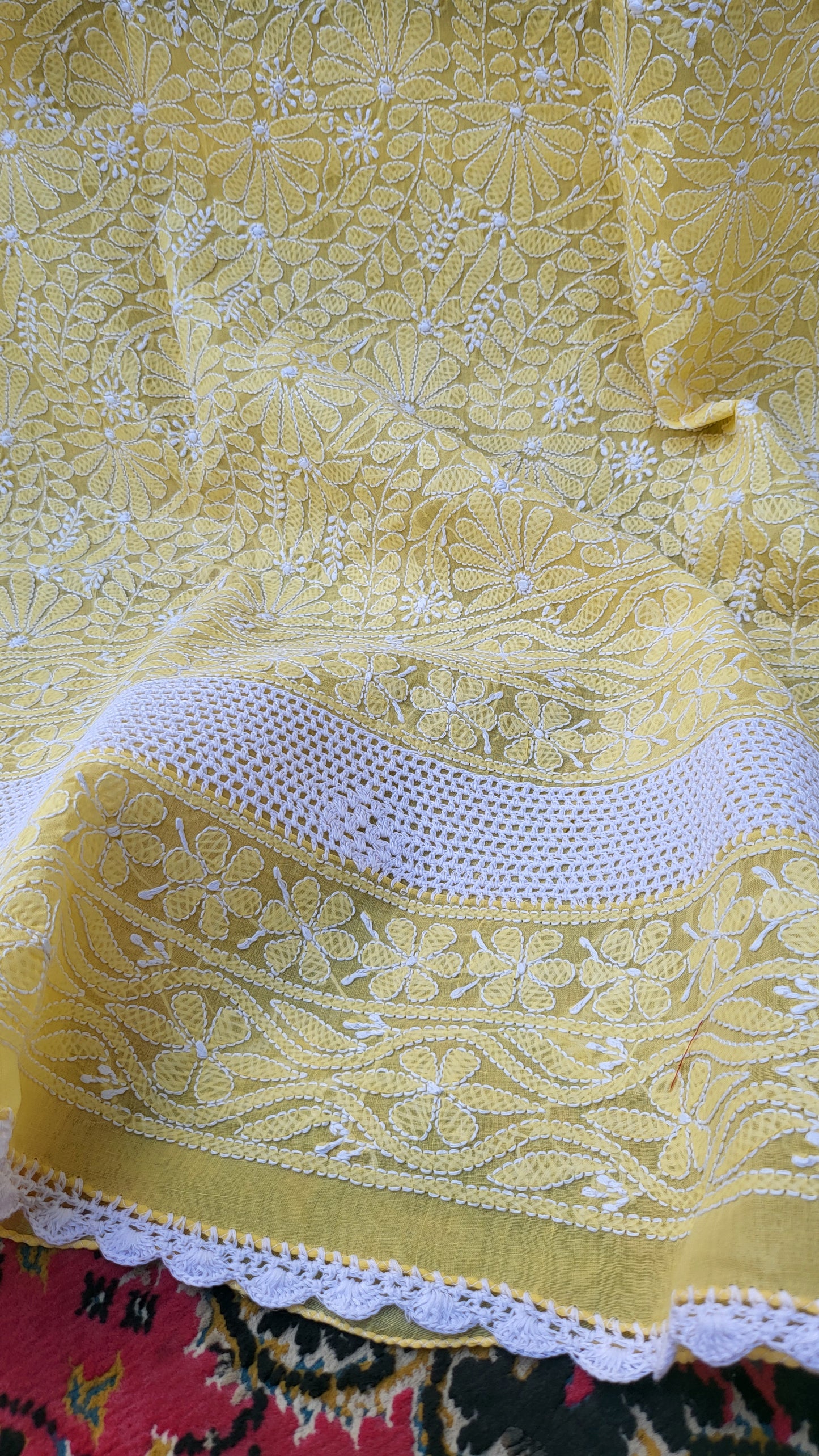 Chikankari shirt : Hand Embroidered
