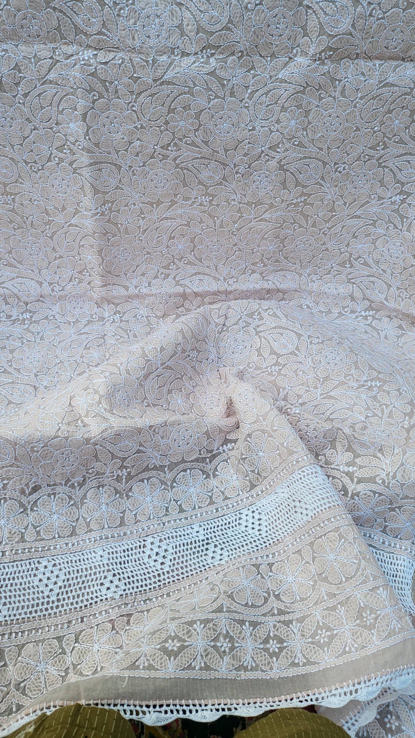 Chikankari shirt : Hand Embroidered