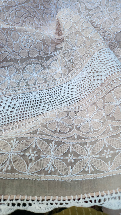 Chikankari shirt : Hand Embroidered