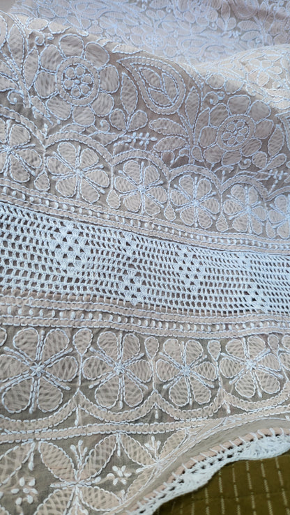 Chikankari shirt : Hand Embroidered