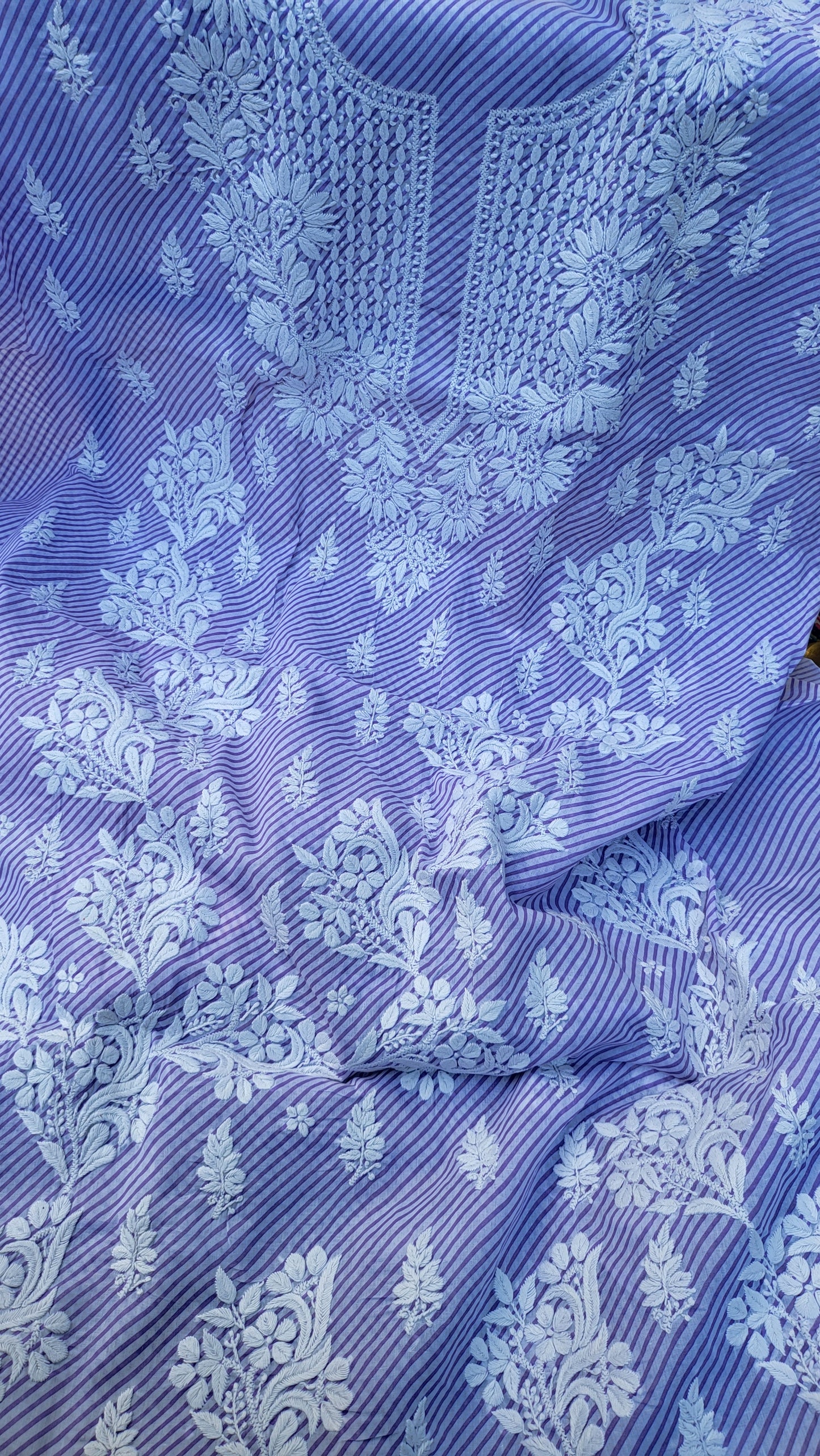 Chikankari shirt : Hand Embroidered