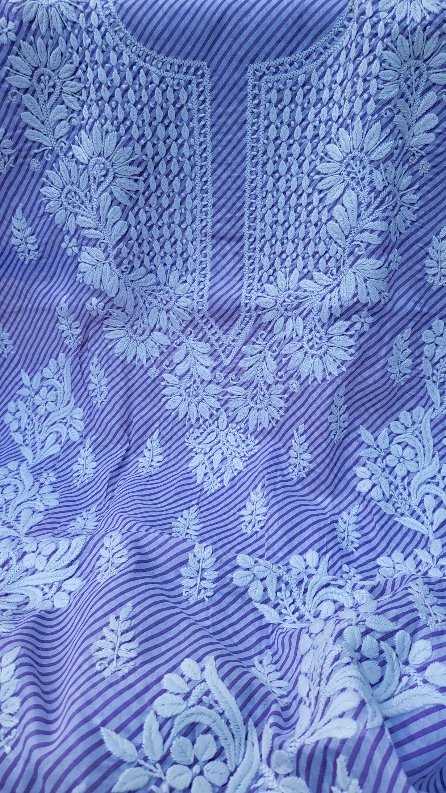 Chikankari shirt : Hand Embroidered