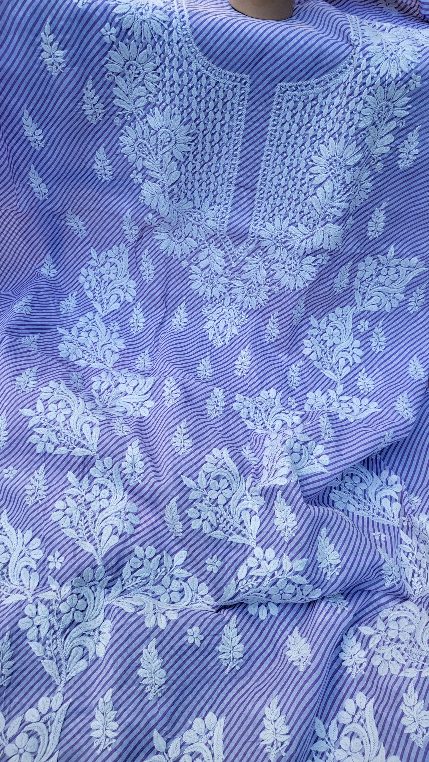 Chikankari shirt : Hand Embroidered