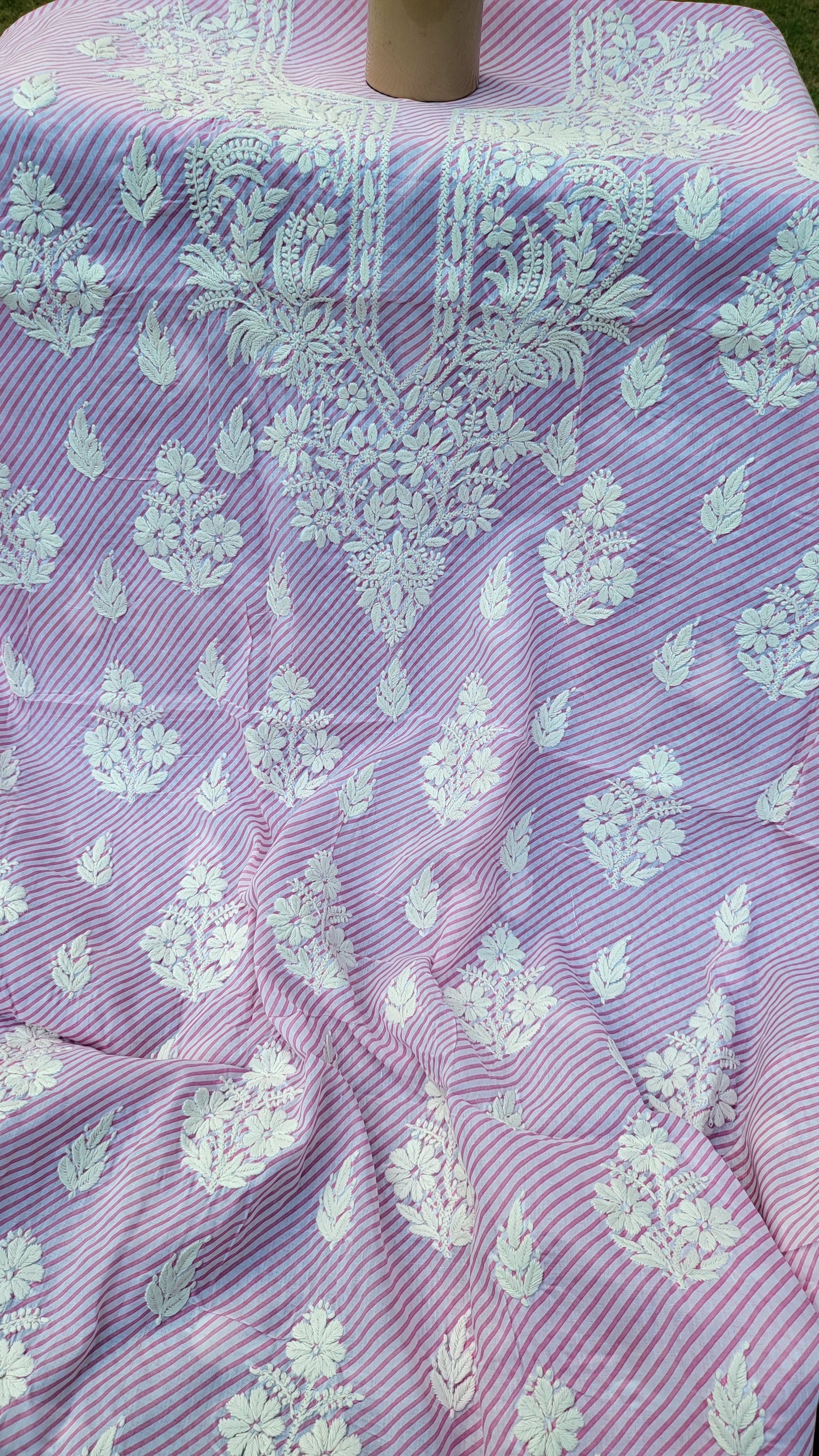 Chikankari shirt : Hand Embroidered