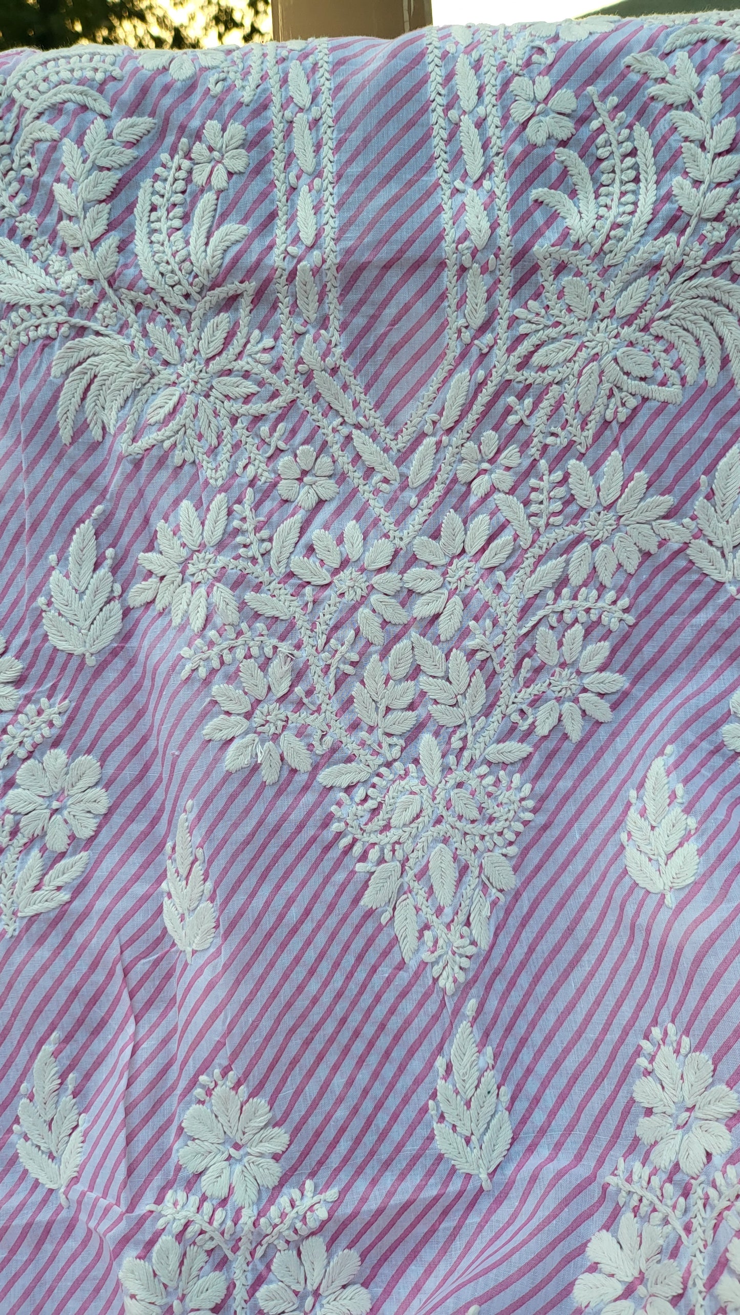 Chikankari shirt : Hand Embroidered