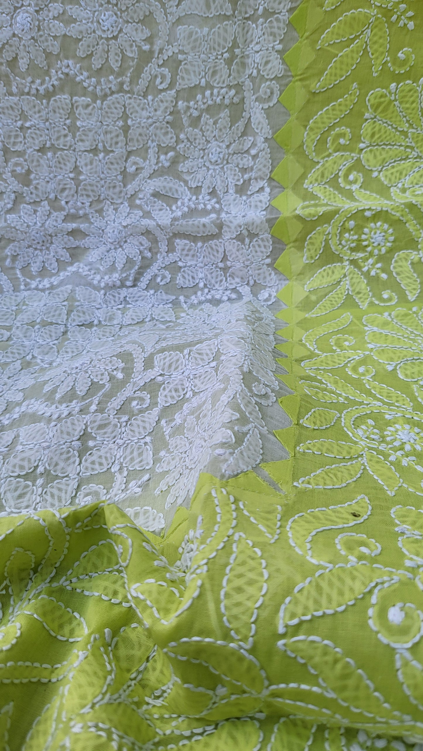 Chikankari shirt : Hand Embroidered