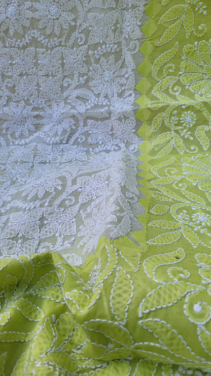 Chikankari shirt : Hand Embroidered