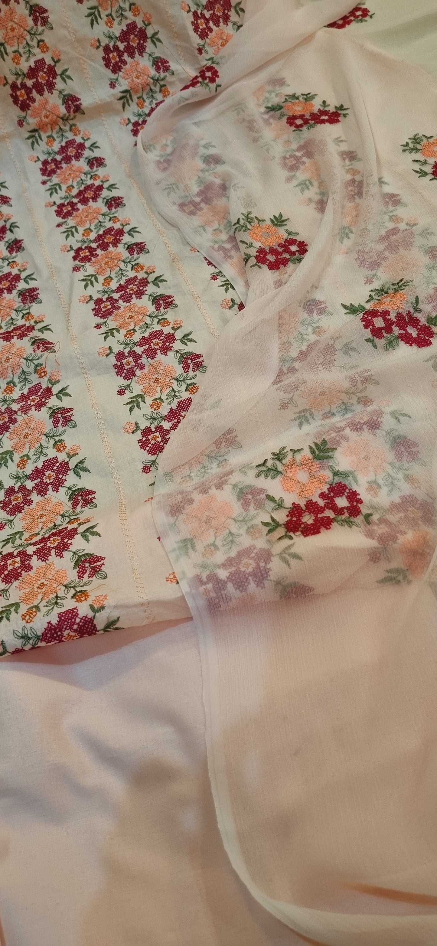Lawn embroidered three piece