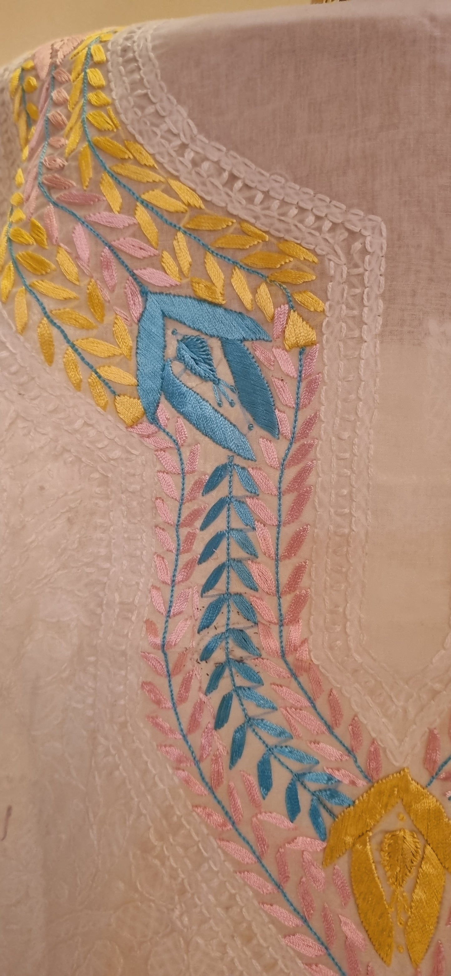 Parsi gara hand embroidered chikankari shirt