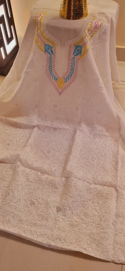 Parsi gara hand embroidered chikankari shirt