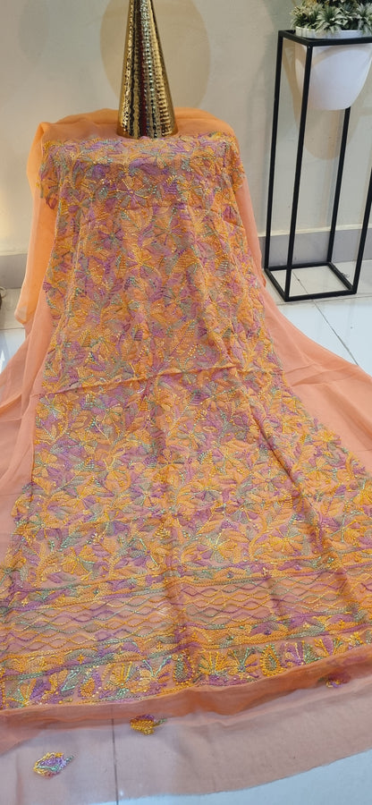 Chikankari georgete shirt piece