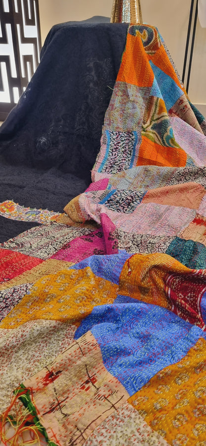 Chikankari shirt kantha dupata