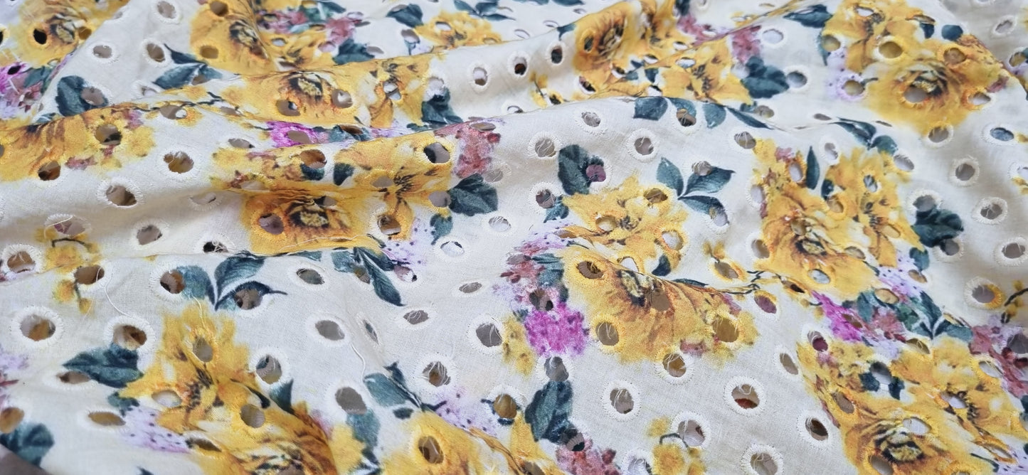 Chikan embroidered lawn printed shirt