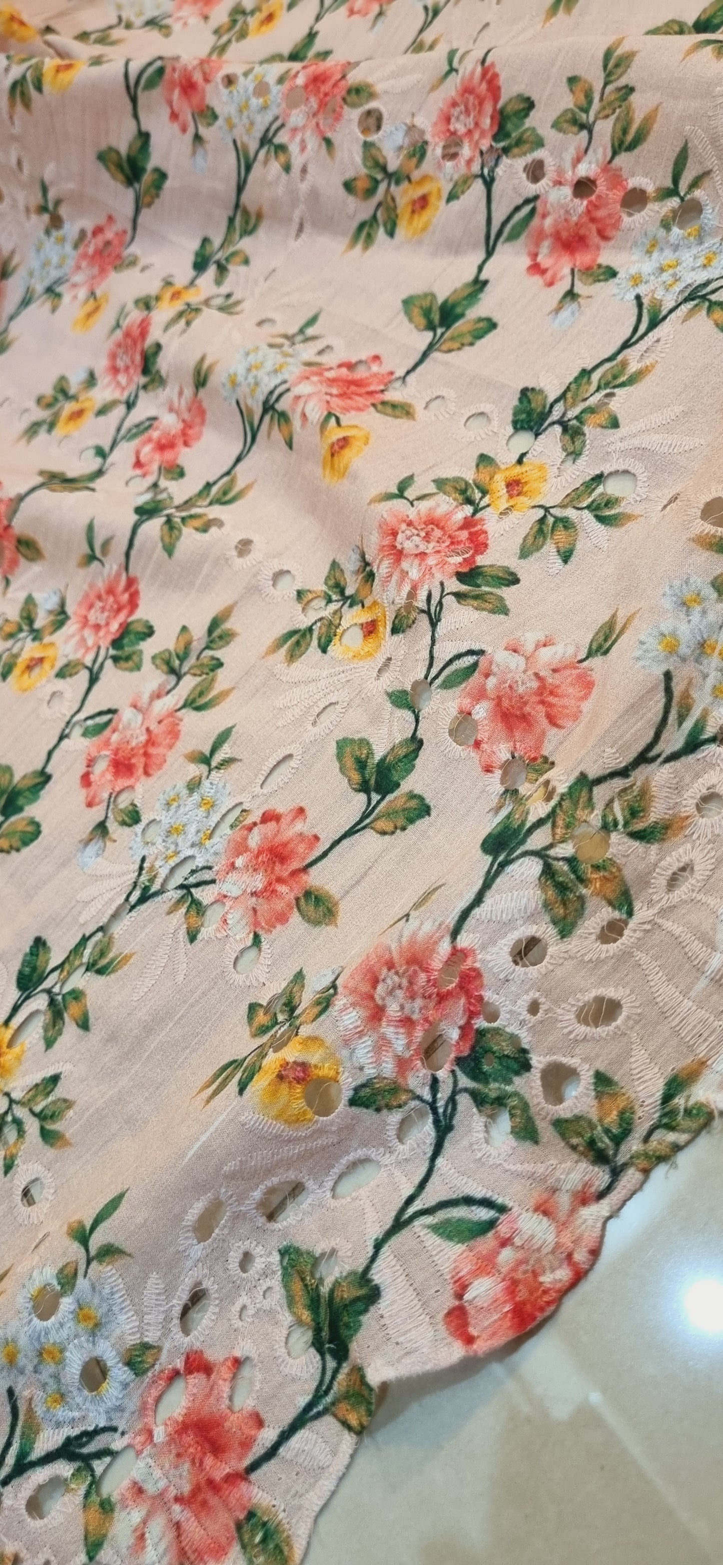 Chikan embroidered lawn printed shirt