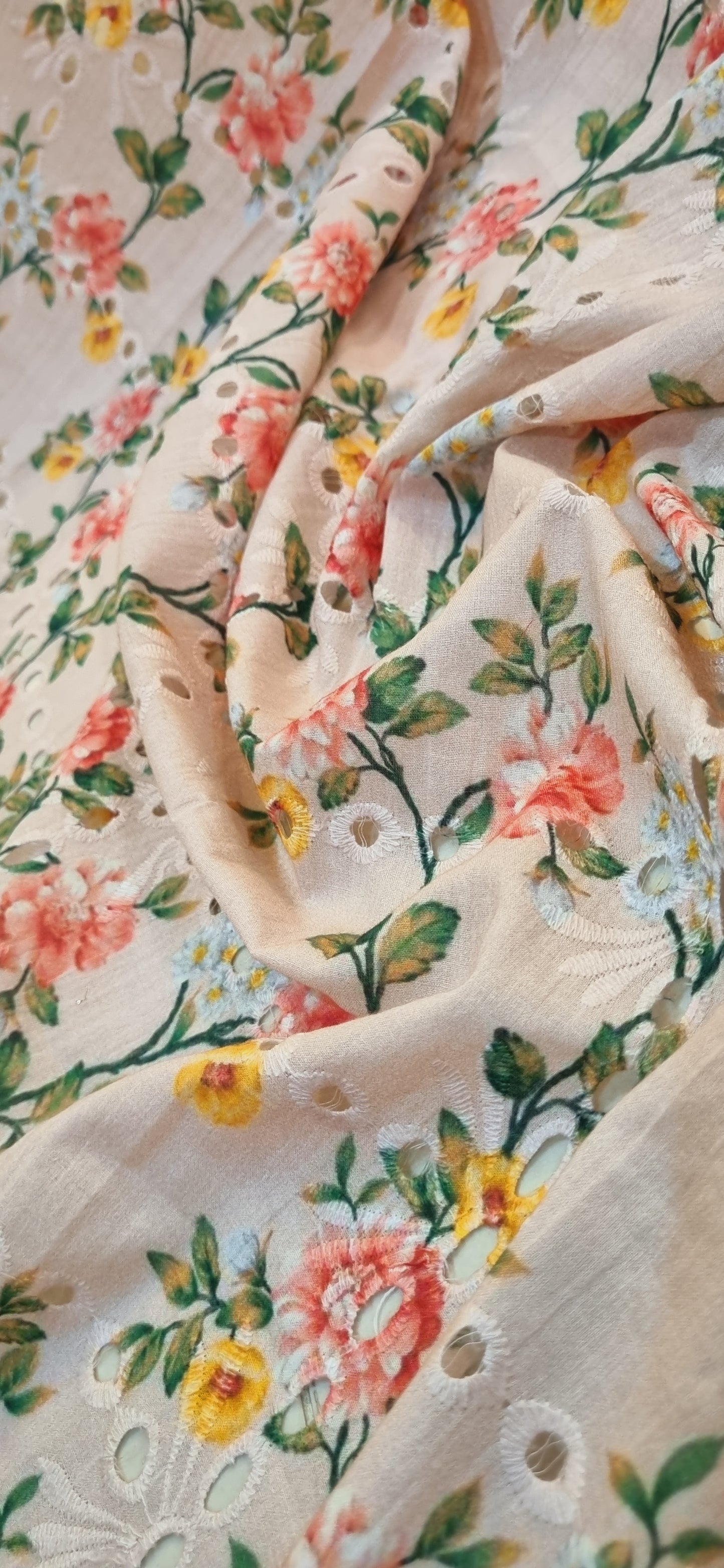 Chikan embroidered lawn printed shirt