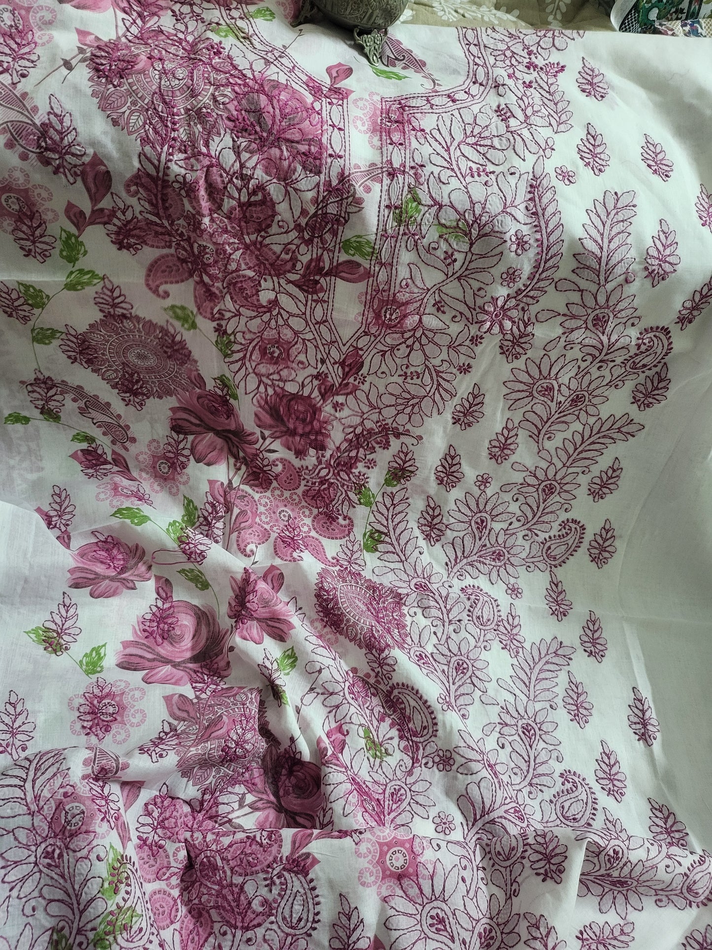 Chikankari shirt : side print