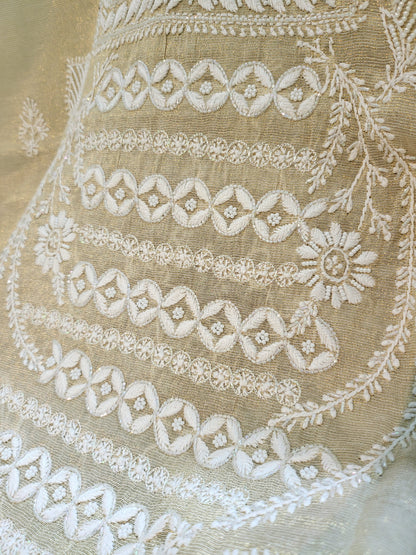Chanderi set : Hand Embroidered