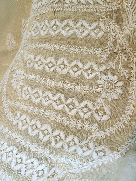 Chanderi set : Hand Embroidered