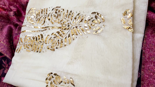 Mukaish shirt : Silk shawl