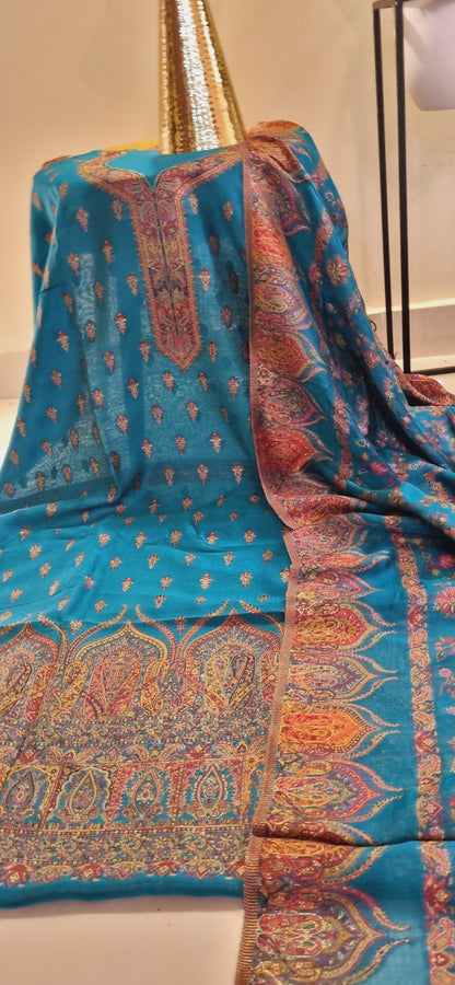 Silk kaani suit
